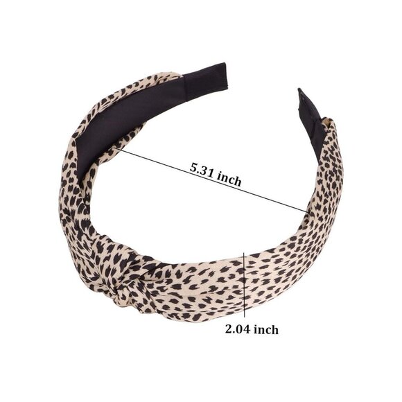 Women\'s Nylon Headbands 4-Pack Non-Slip Wide Leopard Black White Fashion main image 5